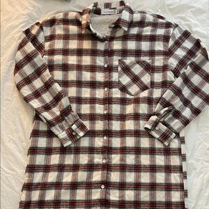 Vintage Charm - Red and Black Plaid lined shacket